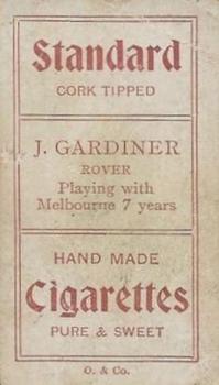 1908-09 Sniders & Abrahams Australian Footballers Victorian League Players (Series D) #NNO Jack Gardiner Back